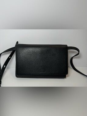 All saints black leather crossbody